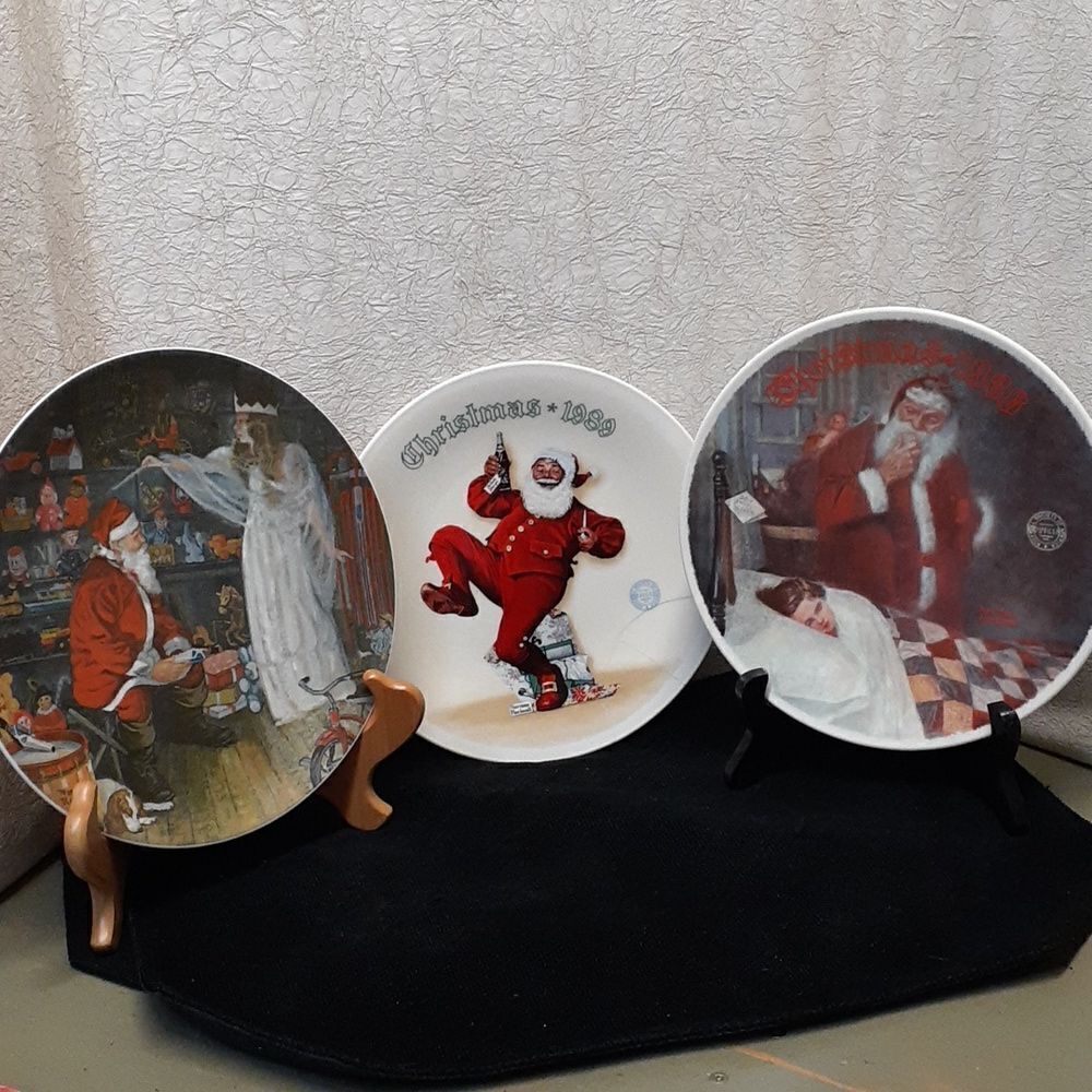 Norman‎ Rockwell Deer Santy Plates, Pepsi Santa, Jolly old St.Nick, Snow Queen